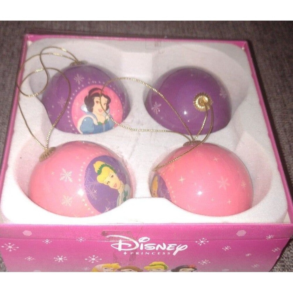 Disney Princess 4 pcs Ornaments Rare New In Box
